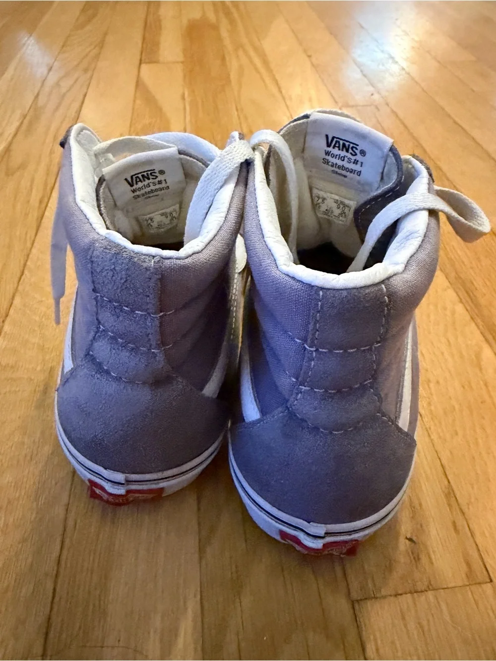 Vans Men's Sk8-Hi High Top Sneakers in Gray & White 7.5